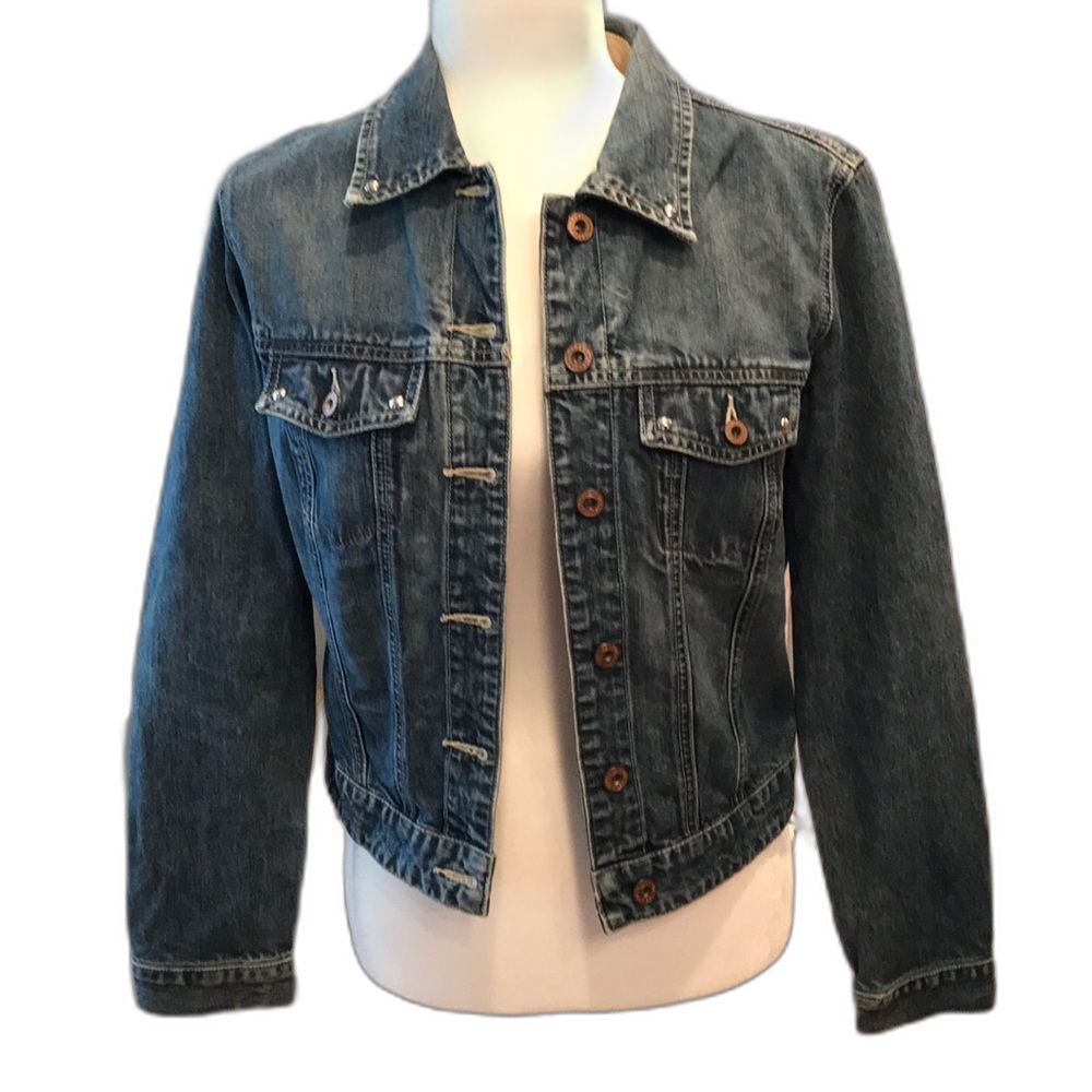 GAP Denim Trucker Jacket Jean Blue Women's Sz S